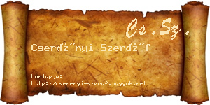 Cserényi Szeráf névjegykártya